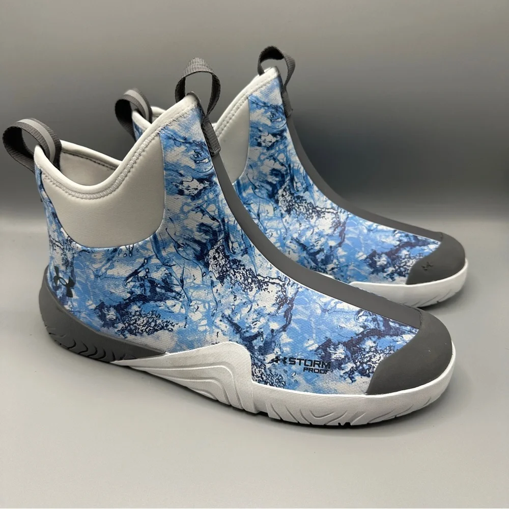 Under Armour UA Shoreman Waterproof Fishing Boating Boots Men’s Sz 11.5 Blue